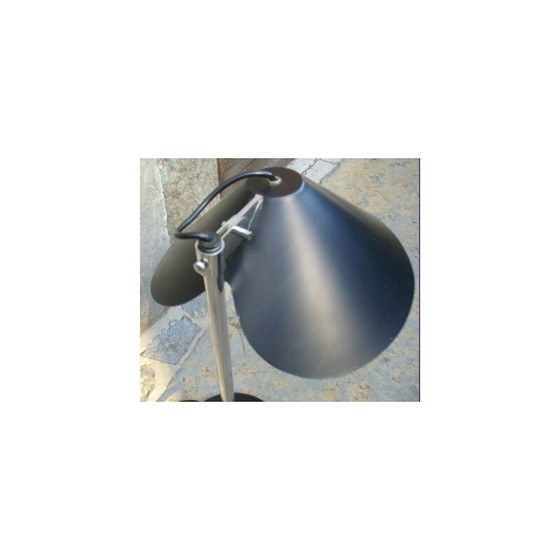 Image 1 of Vintage-Lampe aus schwarz lackiertem Metall, Italien 1970