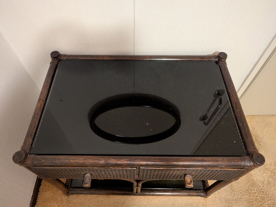 Image 1 of Vintage Rattan Schminktisch