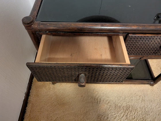 Image 1 of Vintage Rattan Schminktisch