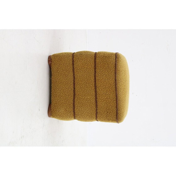 Image 1 of Vintage H-213 Sessel mit Hocker von Jindrich Halabala, Tschechoalsowakei 1940er Jahre