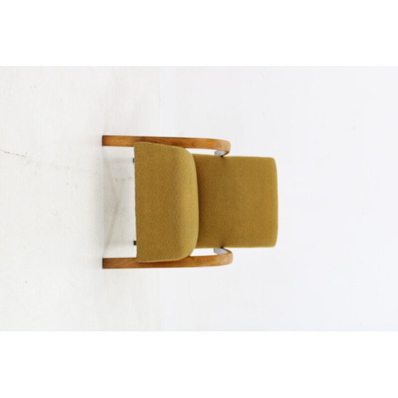 Image 1 of Vintage H-213 Sessel mit Hocker von Jindrich Halabala, Tschechoalsowakei 1940er Jahre