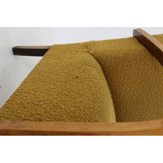 Image 1 of Vintage H-213 Sessel mit Hocker von Jindrich Halabala, Tschechoalsowakei 1940er Jahre