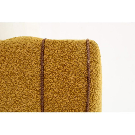 Image 1 of Vintage H-213 Sessel mit Hocker von Jindrich Halabala, Tschechoalsowakei 1940er Jahre