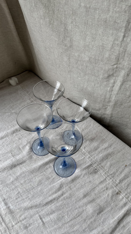 Image 1 of 4X Festliches Martini Coupe, Hellblau, Luminarc