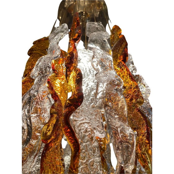 Image 1 of Bicolore Muranoglas-Deckenleuchte von Carlo Nason für Mazzega, 1970er Jahre