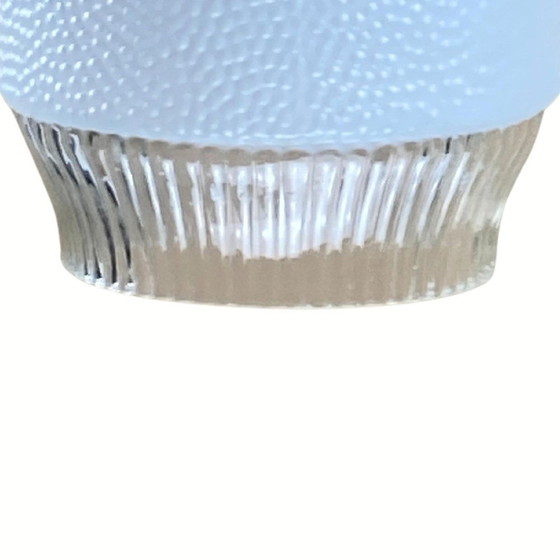 Image 1 of Vintage Space Age Kupfer und geformte Opaline Hängelampe, 1960S