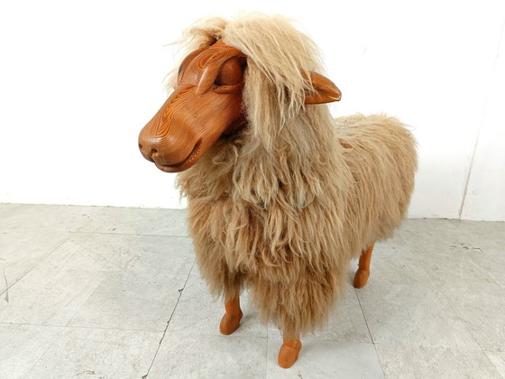 Image 1 of Vintage Lebensgroßes Schaf aus der Mitte des Jahrhunderts 1970er Jahre