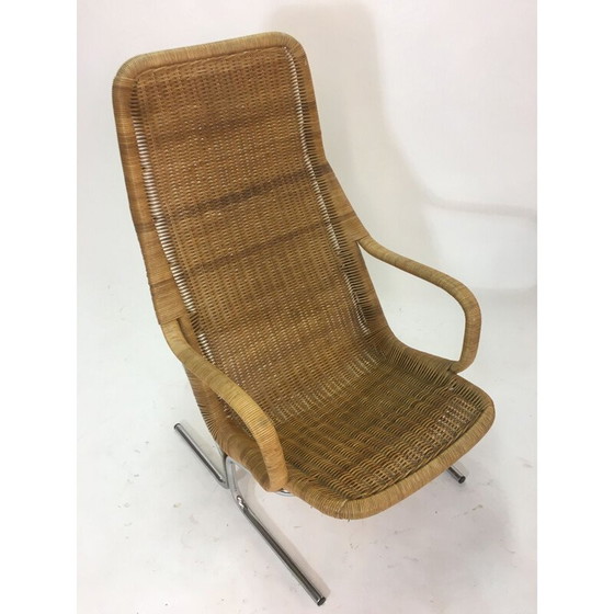 Image 1 of Vintage-Sessel aus Rattan und Stahl von Dirk van Sliedrecht