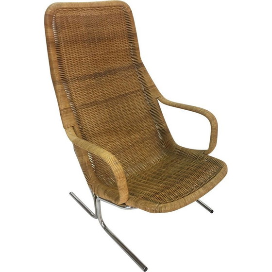 Image 1 of Vintage-Sessel aus Rattan und Stahl von Dirk van Sliedrecht