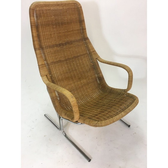 Image 1 of Vintage-Sessel aus Rattan und Stahl von Dirk van Sliedrecht