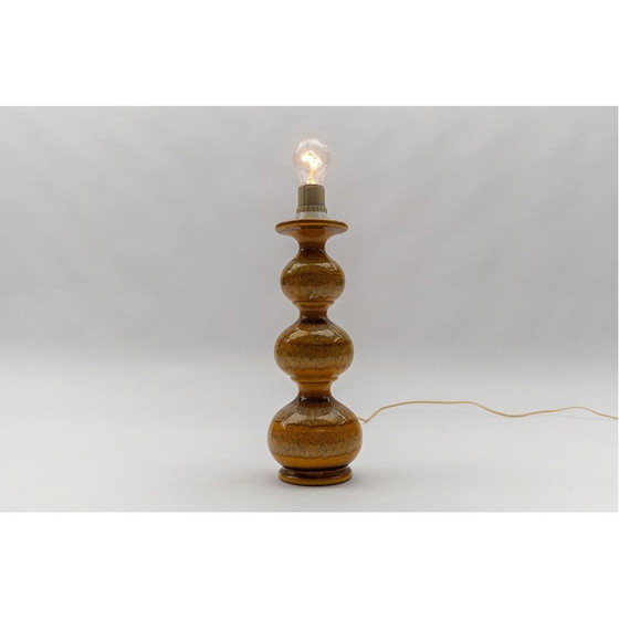 Image 1 of Orangefarbene Keramik-Tischlampe von Kaiser Leuchten, Deutschland 1960