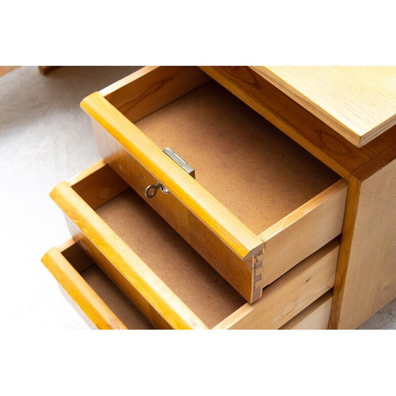 Image 1 of Vintage Schreibtisch aus Buche und Sperrholz, Tschechoslowakei 1970