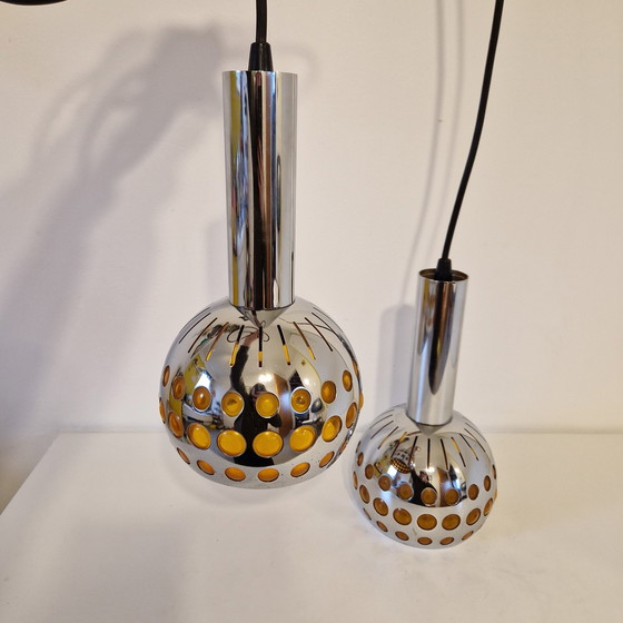 Image 1 of 1970er Set von 2 X Vintage Pendelleuchte Spaceage Pendelleuchten