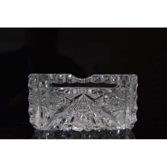 Image 1 of Paar alte Aschenbecher aus geschliffenem Kristallglas, Tschechoslowakei 1960er Jahre