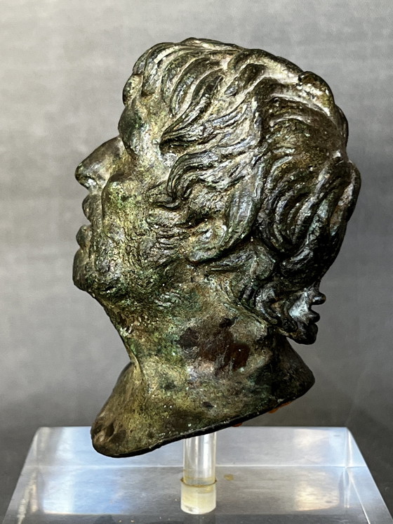 Image 1 of Sabatino De Angelis Schule, Büste von Seneca, 19. Jahrhundert, Bronze, Grand Tour