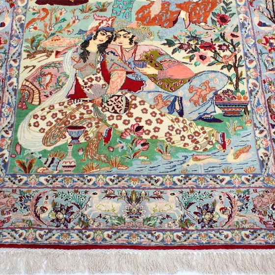 Image 1 of Esfahan Perserteppich Teppich Handgeknüpft Auf Seide Nr 2553 