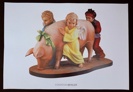 Image 1 of Jeff Koons: "Ushering In Banality, 1988". Original Museums-Offsetdruck Fondation Beyeler.  Auf der Rückseite gestempelt.