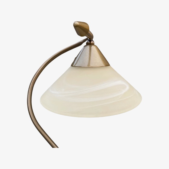 Image 1 of Vintage Lampe van Albat Glas und Messsockel