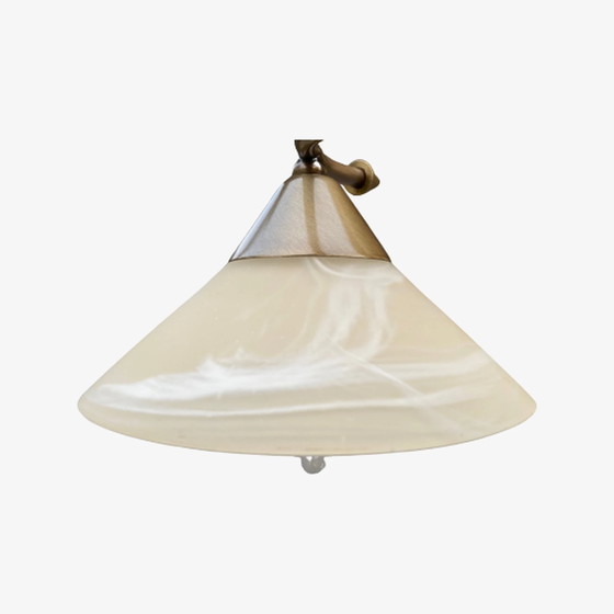 Image 1 of Vintage Lampe van Albat Glas und Messsockel