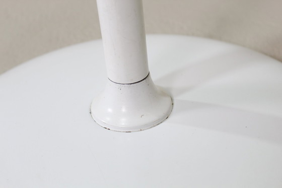 Image 1 of Runder Beistelltisch Vintage - Weiß, Glas 1970er