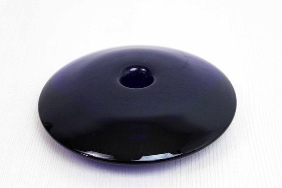 Image 1 of Untertassenförmiger Glas-Kerzenleuchter 1970