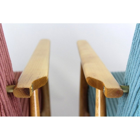 Image 1 of Paar rosa und türkisfarbene Sessel aus der Mitte des Jahrhunderts, 1960er Jahre