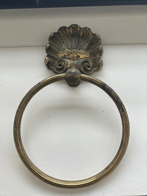 Einzigartiger Vintage-Handtuchring aus Messing (Hängehaken) / Unique Vintage Brass Towel Ring (Hanging Hook)