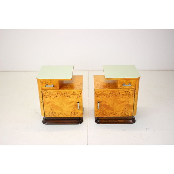 Image 1 of Paar Vintage-Nachttische von Jindřich Halabala für Up závody, Tschechoslowakei 1950er Jahre