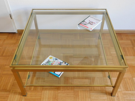 Image 1 of Couchtisch in modernem Design aus Glas und Messing