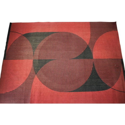 Vintage-Teppich mit abstrakten modernistischen geometrischen Mustern, 1970