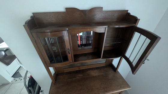Image 1 of Vintage-Buffetschrank mit Spiegel und Glasschränken
