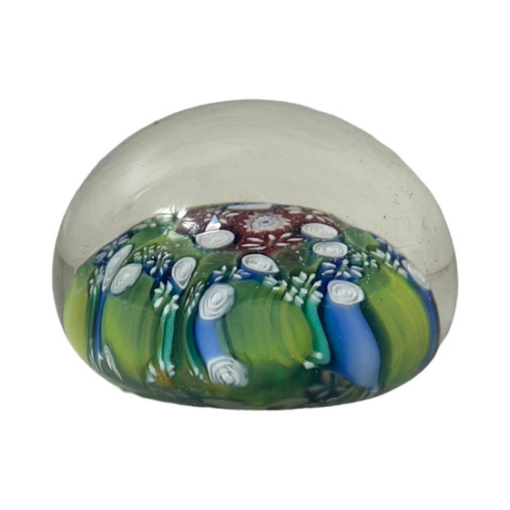 Image 1 of Handgefertigt - Millefiori - Presse Papier / Briefbeschwerer- Florales Dekor - unten markiert