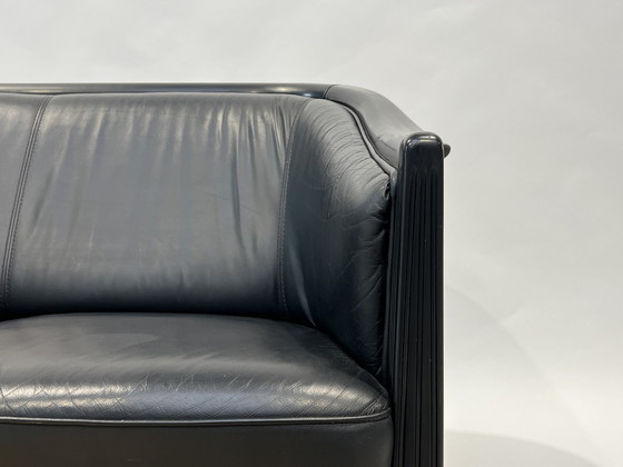 Image 1 of Giorgetti Schwarzes Ledersofa