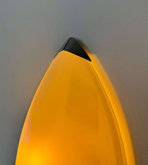 Image 1 of 2X Wandleuchten Aus Chrom Und Sandgestrahltem Glas - Italien 1980