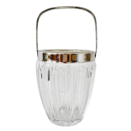 Vintage Eiskübel Glas Chrom 1960s