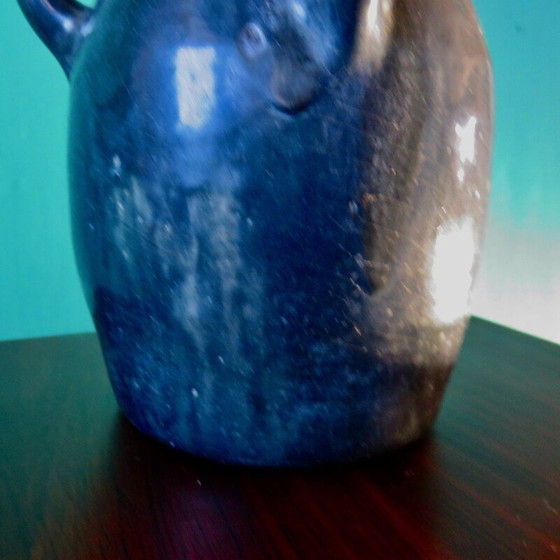 Image 1 of Jugendstil-Tischlampe aus Steingut mit 3 Griffen, Frankreich 1920