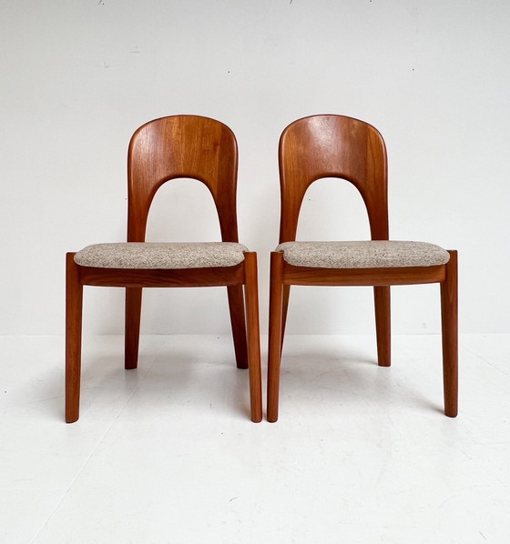 Image 1 of 4x Koefoeds Hornslet Stuhl von John Mortensen Creme, 1960'S