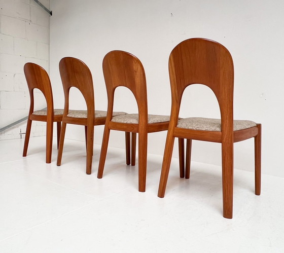Image 1 of 4x Koefoeds Hornslet Stuhl von John Mortensen Creme, 1960'S