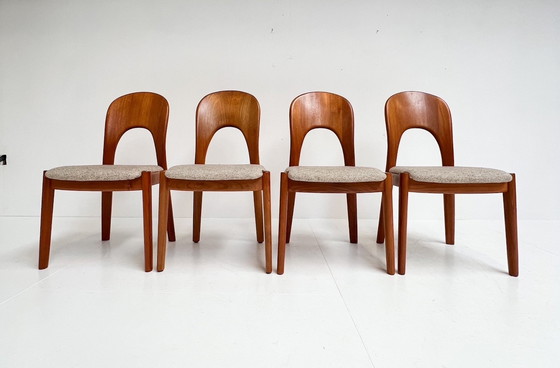 Image 1 of 4x Koefoeds Hornslet Stuhl von John Mortensen Creme, 1960'S