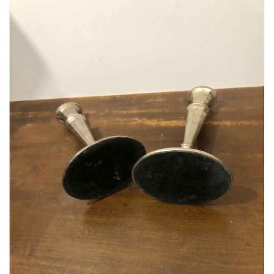 Image 1 of Ein Paar Vintage-Kerzenständer aus Messing