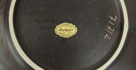 Image 1 of vintage ruscha 1960's 70's WANDTELLER fette lavaschale orange blumen