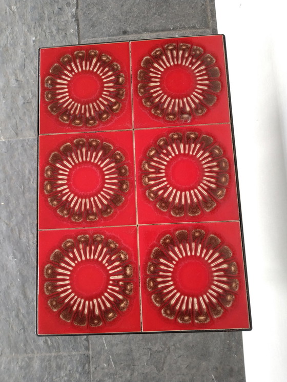 Image 1 of Vintage Beistelltisch mit keramischer Kachelplatte
