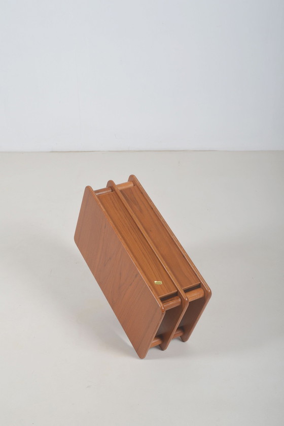 Image 1 of Dänischer Zeitschriftenständer aus massivem Teakholz, 1970er Jahre