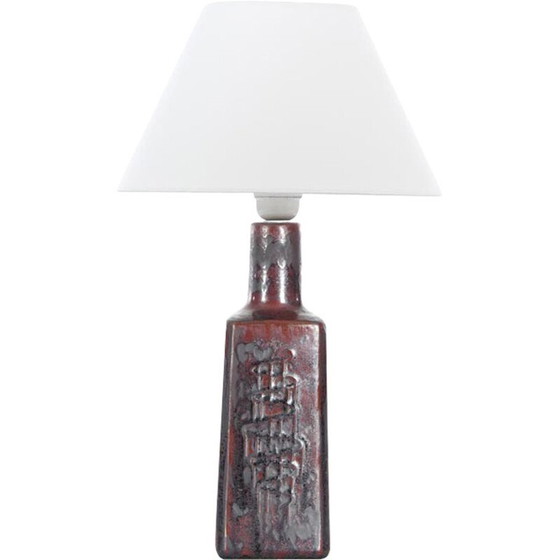 Image 1 of Skandinavische Vintage-Lampe aus roter und grauer Keramik, 1960