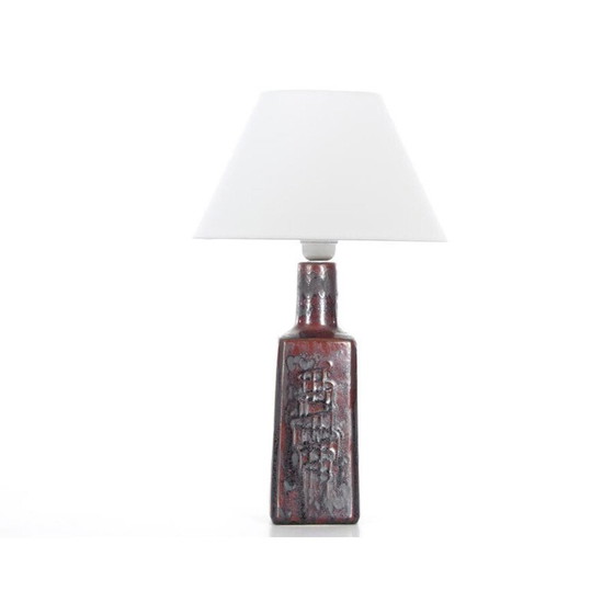 Image 1 of Skandinavische Vintage-Lampe aus roter und grauer Keramik, 1960
