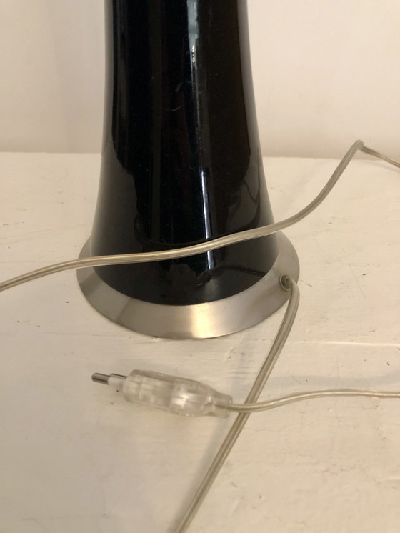 Image 1 of Schwarze Opaline-Lampe 50er/60er Jahre.