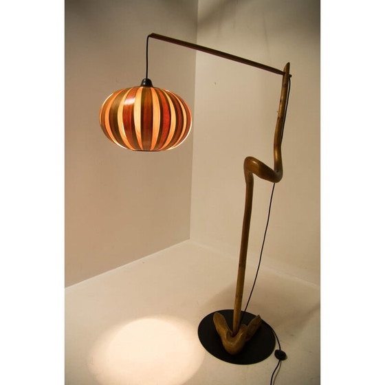 Image 1 of Vintage Stehlampe aus Holz, 1960er Jahre