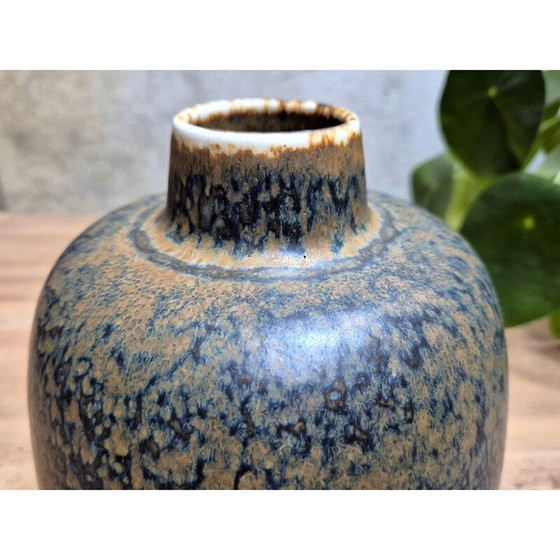 Image 1 of Vase aus braunem Steingut Ced von Carl Harry Stålhane für Rörstrand Schweden