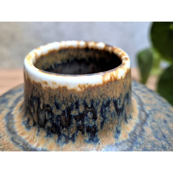 Image 1 of Vase aus braunem Steingut Ced von Carl Harry Stålhane für Rörstrand Schweden