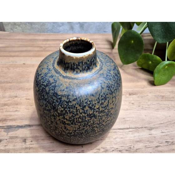 Image 1 of Vase aus braunem Steingut Ced von Carl Harry Stålhane für Rörstrand Schweden